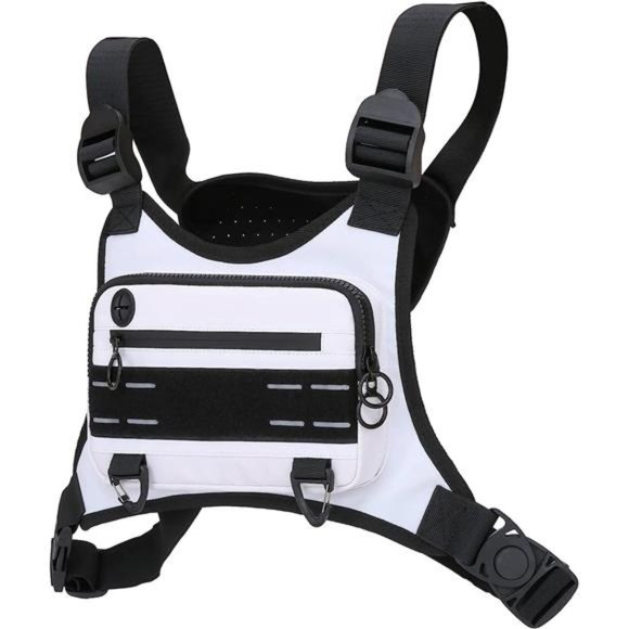Sports Chest Bag For Men, Water Resistant Lightweight Front Pack, Running Vest - Picture 3 of 6